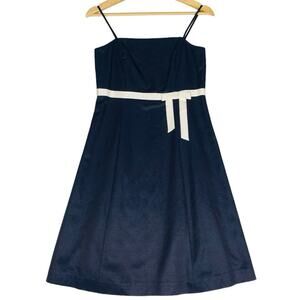 Ann‎ Taylor A-Line Dress 0P Cotton Silk Minimalist Retro Glam Semi Formal Party